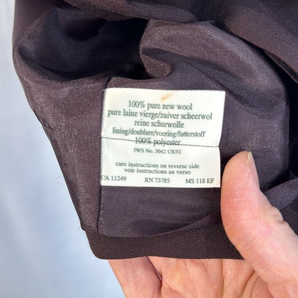 Laura Ashley Burgundy Wine Plum Wool Pencil Suit Skirt Size 8 Fits Small - Picture 7 of 8